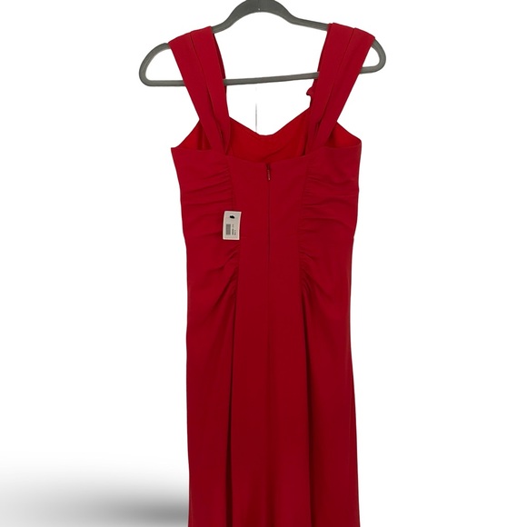 New Halston Heritage Evening Collection stretch crepe rouched gown size 6 red - Picture 8 of 14
